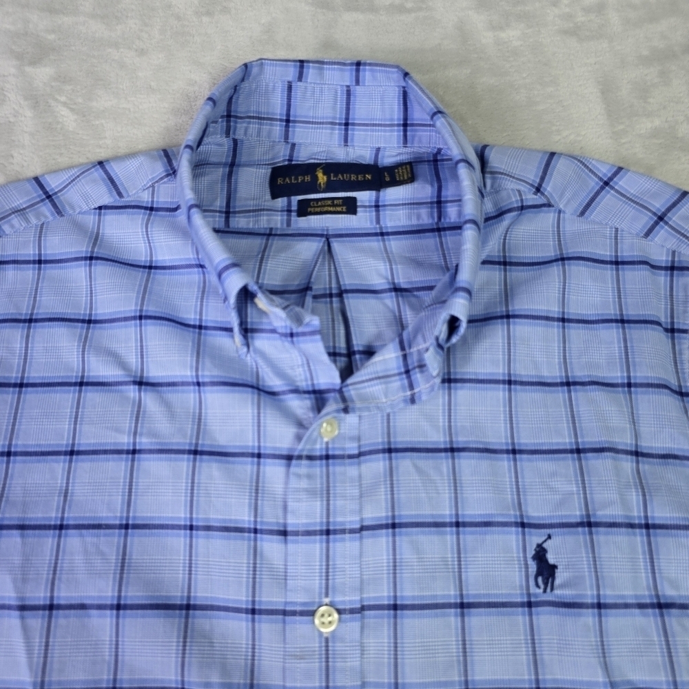 Lot Of 2 Polo Ralph Lauren Calssic Fit Performance Sz Lg Plaid Striped - Picture 5 of 14